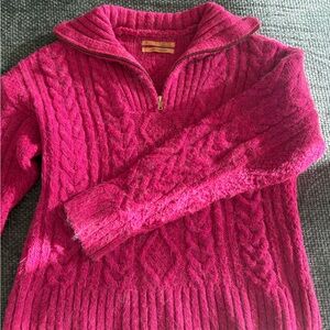Anthropologie Pink Cable Knit Sweater